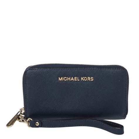 michael kors vintage blue wallet|Michael Kors wristlet outlet.